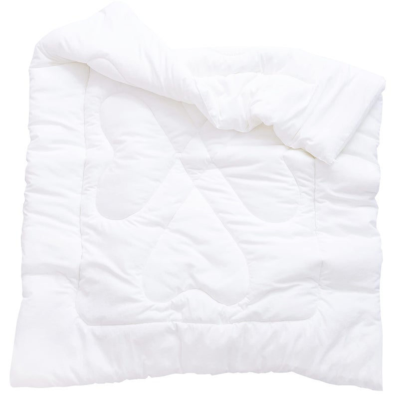 J-pinno Boys Girls Crib Toddler White Comforter Down Alternative Quilt Lightweight Duvet Insert for Summer Machine Washable (47" X 59", White 1.3 pounds) - Image 1